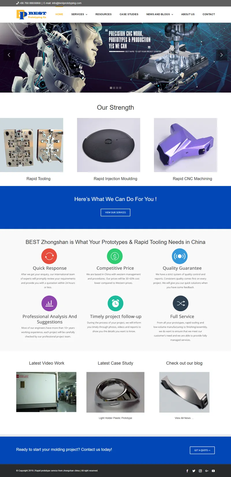 Rapid prototype service from zhongshan china 网页长截图